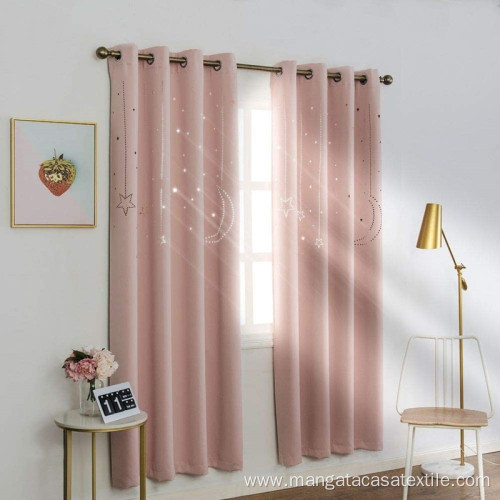 Solid Color Cutout Blackout Curtains with grommet